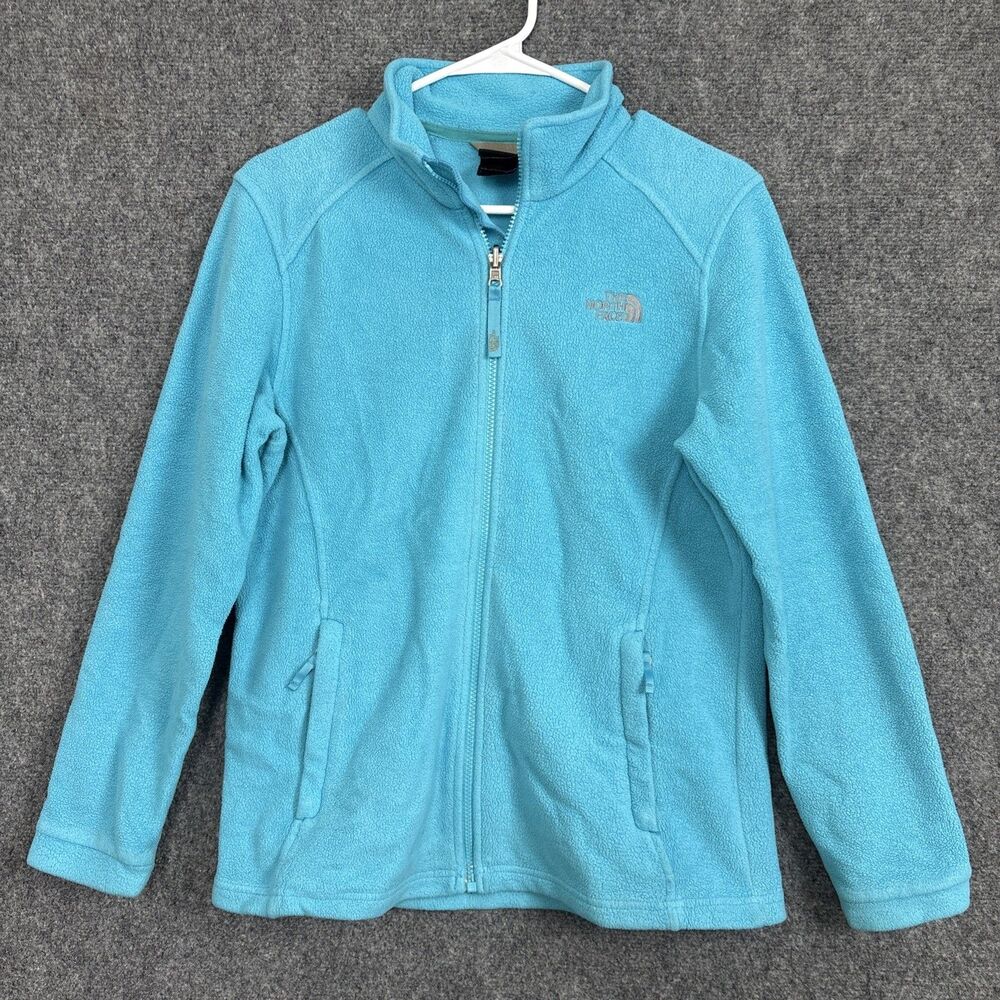 The North Face Jacket Girls Size XL Blue Fleece Outdoors Zip Coat